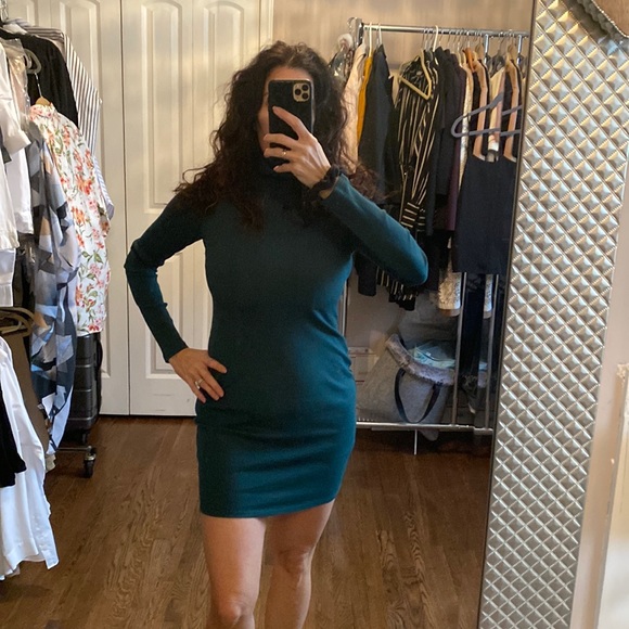 wild fable Dresses & Skirts - Ribbed turtle neck green dress